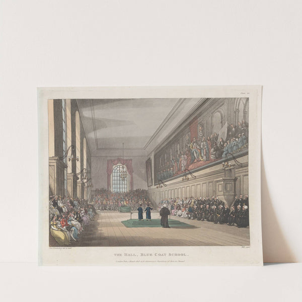 The Hall, Blue Coat School (1808) by Thomas Rowlandson