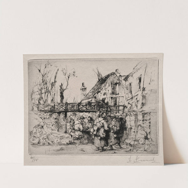 The Halt at the Village (before 1925) by Auguste Brouet