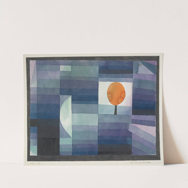 The Harbinger of Autumn [green and violet gradation with orange accent] by Paul Klee