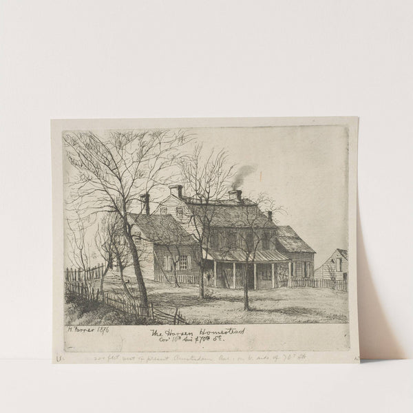 The Harsen Homestead, Corner of 10th Avenue and 70th Street, from ‘Scenes of Old New York’ (1870) by Henry Farrer