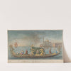 The highly ornamented second gondola of Ambassador Giovanni Battista Colloreado entering Venice (1720–30) by Giovanni Antonio Faldoni
