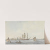 The Hindostan at Anchor in the Strait of Mi-a-tau of the City of Ten-choo-fou at the Entrance to the Gulf of Pekin (1793) by William Alexander