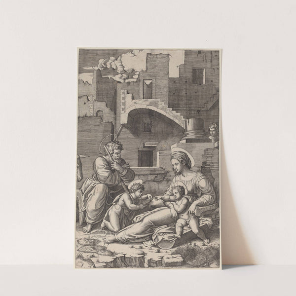 The Holy Family by Marcantonio Raimondi