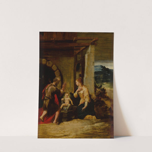 The Holy Family in a landscape by Girolamo Mazzola Bedoli