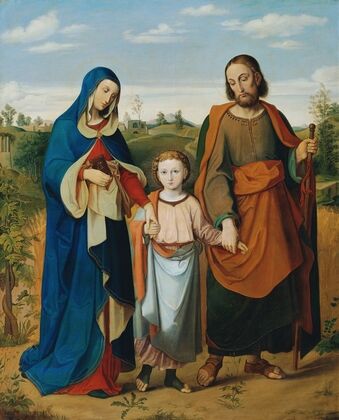 The holy family on the way home from the temple