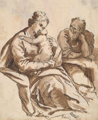 The Holy Family (recto); Study of a Leg (verso)