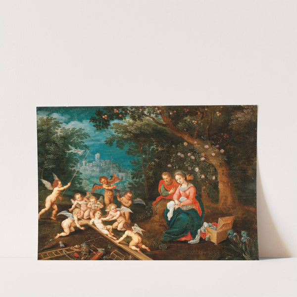 The Holy Family with Angels playing on the Cross by Adriaen van Stalbemt