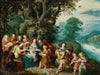 The Holy Family with music-making angels in a landscape
