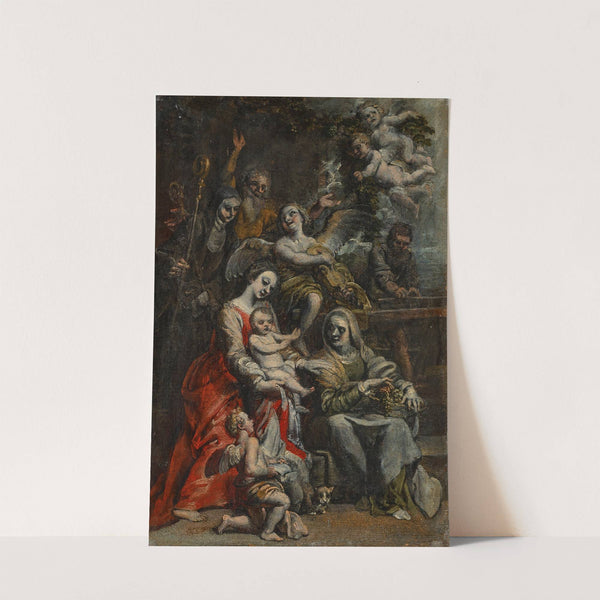The Holy Family with Saint Anne, other Saints and Angels by Theodor van Loon