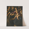 The Holy Family With Saint Francis Of Assisi Adoring The Christ Child, With Two Youths And Angels Above by Fabrizio Santafede