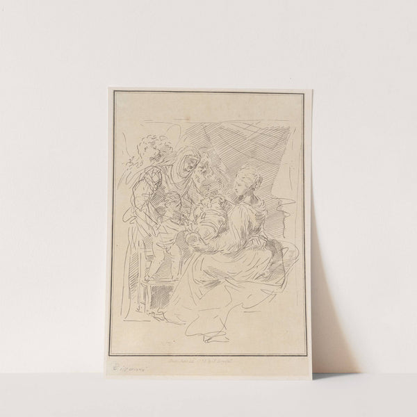 The Holy Family with the infant Saint John the Baptist, and other saints and angels (1775) by Giuseppe Canale