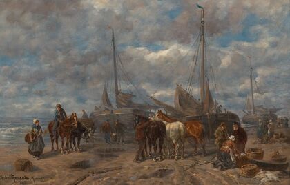 The Homecoming of the Fishermen, Market on the Beach (1905)