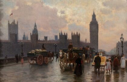 The Houses of Parliament from the Westminster Bridge