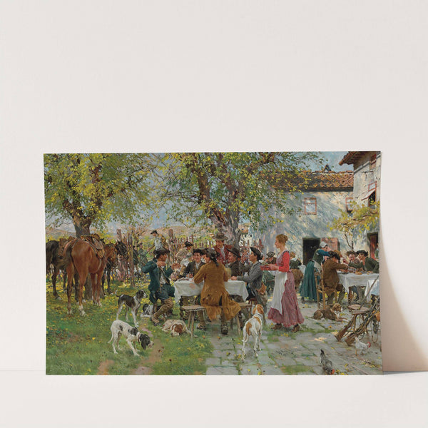 The Huntsmen&#039;s Lunch by Raffaello Sorbi