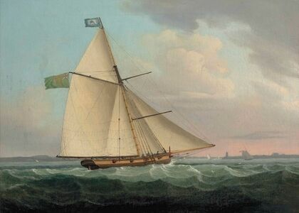 The Irish Postal Packet Earl Of Leicester, 10 Guns, Approaching Hook Head At The Entrance To Waterford Harbour