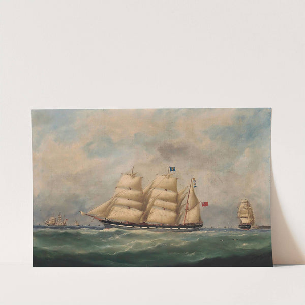 The John Paterson In Three Positions Off Le Havre by Marie-Edouard Adam