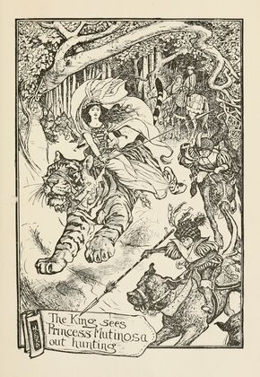 The King sees Princess Mutinosa out Hunting