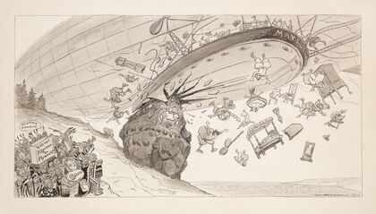 The landing of the Pilgrims. If inventors had antedated history (1910)