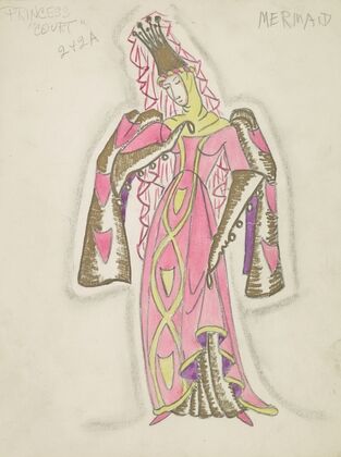 The Little Mermaid: Princess ‘Court’ pink and yellow dress (1934-1943)