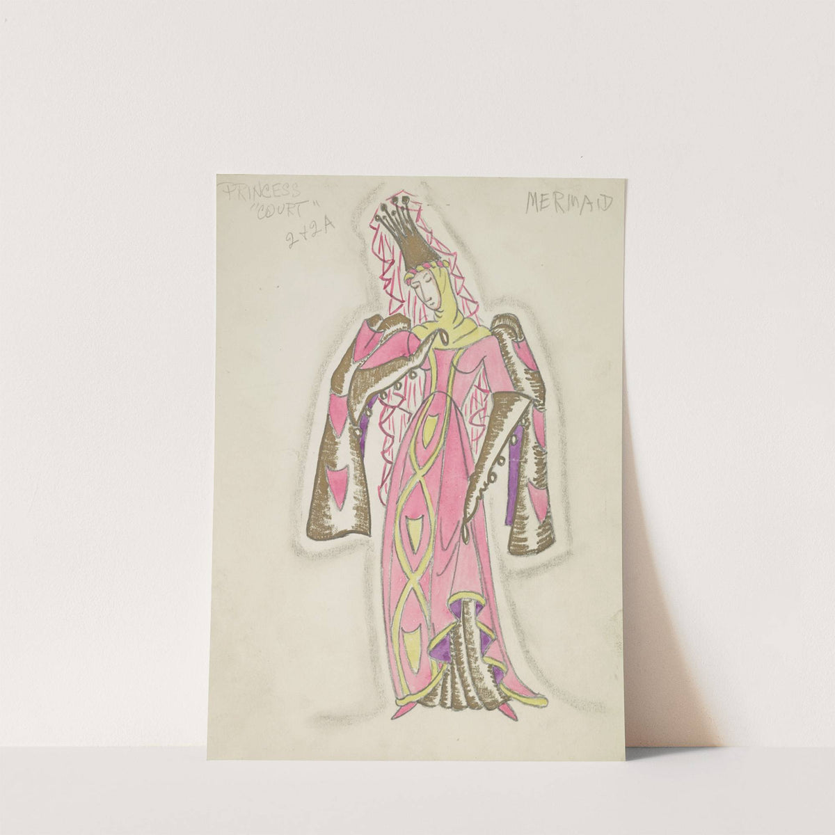 The Little Mermaid: Princess ‘Court’ pink and yellow dress (1934-1943) by Robert Byrne