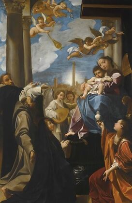 The Madonna And Child Enthroned With Angels, Saint Dominic, Saint Francis, The Magdalene, And A Female Donor; The ‘bargellini Madonna’