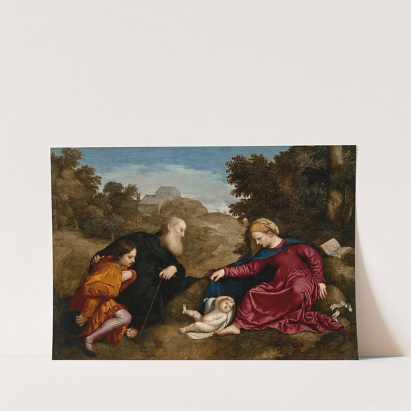 The Madonna and Child with Saint Anthony Abbot and young male donor by Paris Bordone