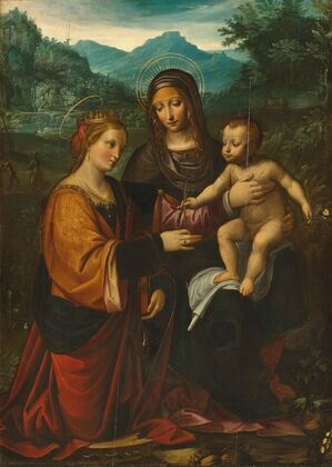 The Madonna and Child with Saint Catherine of Alexandria, in a landscape — size preview