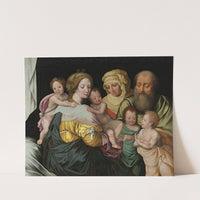 The Madonna And Child With Saints Elizabeth And Other Members Of The Holy Family by Vincent Sellaer