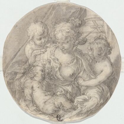 The Madonna with the Christ Child, with the infant John the Baptist and another Child (Caritas)