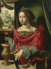 The Magdalene Seated At A Table By A Window, Opening A Gold-Encrusted Urn (1532)