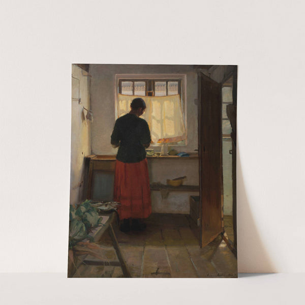 The maid in the kitchen (1883-1886) by Anna Ancher