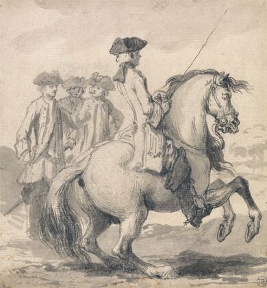 ‘The Manege-Gallop with the right leg’ engraved as plate 14 in ‘Twenty Five Actions of the Manage Horse…’ (1729)