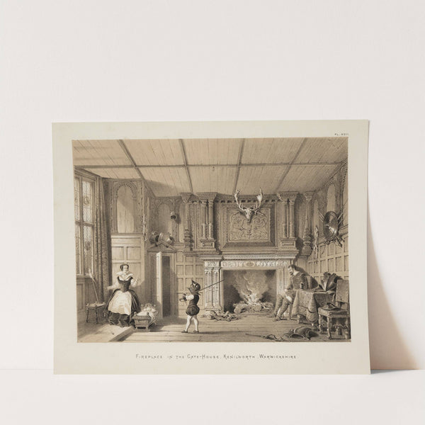 The mansions of England in the olden time; Fireplace in the Gatehouse, Kenilworth, Warwickshire by Joseph Nash