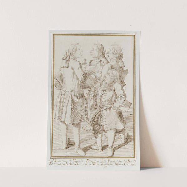 The Marquis de Vandières, Abbé Jean-Bernard Le Blanc, Germain Soufflot, and Charles-Nicolas Cochin, the Younger by Pier Leone Ghezzi