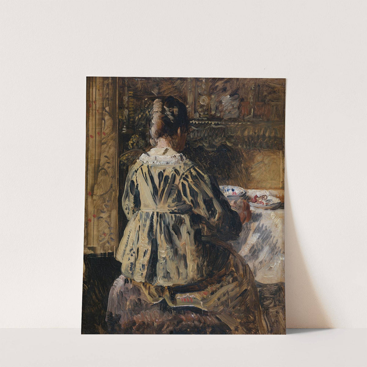 The Meal or Woman Seen from the Back by Henri de Braekeleer