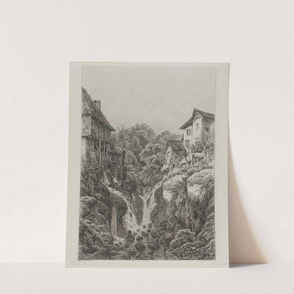 The Mill and Waterfall of Grésy near Aix-les-Bains (1856) by Eugene Blery
