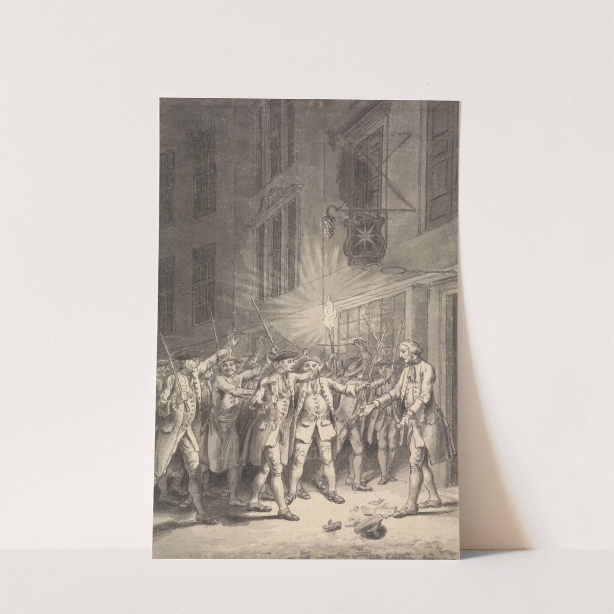 The Mob Assembled to Pull Down the Bawdy House kept by Peter Wood in the Strand by Samuel Wale
