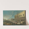 The Molo, Venice, looking west with the reception of the Papal Nuncio Carlo Gaetano Stampa (1667–1742), later Cardinal-Archbishop of Milan, at the Doge&#039;s Palace on 15 July 1721 by Antonio Stom