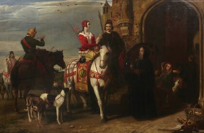 The Monastery in the 14th Century; Boar Hunters Refreshed at Saint Augustine’s Monastery, Canterbury — size preview