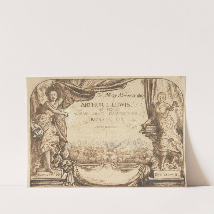 The Moray Minstrels (Design for Invitation card of Arthur James Lewis) (1865) by Frederick Walker