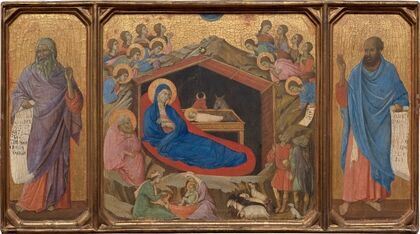 The Nativity with the Prophets Isaiah and Ezekiel (1308-1311)