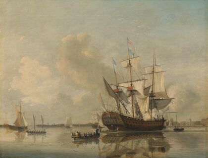 The Navy’s Frigate ‘Rotterdam’ on the Maas off Rotterdam