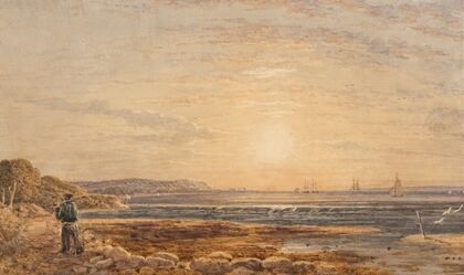 The Needles from Alum Bay, Isle of Wight, at Sunset