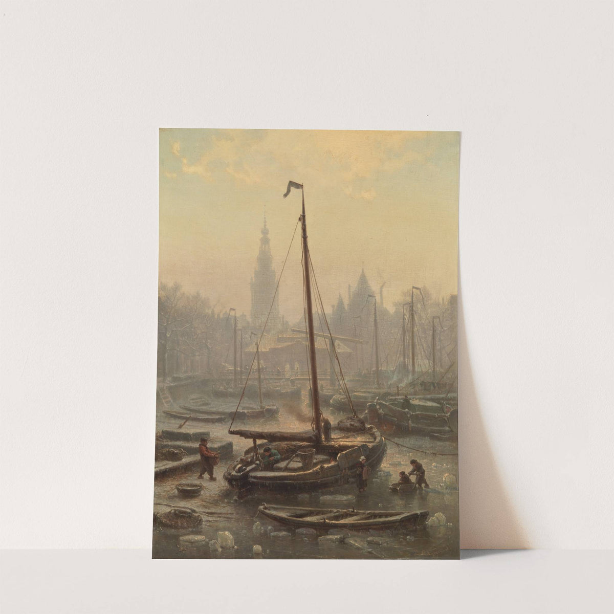 The Nieuwmarkt in foggy weather (1852 – 1891) by Johan Conrad Greive