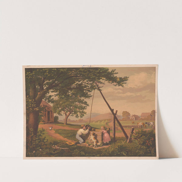 The old oaken bucket (1875) by G.F. Gilman