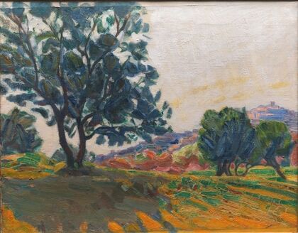 The Olive Grove. With Cagnes in the Background. Against the Light