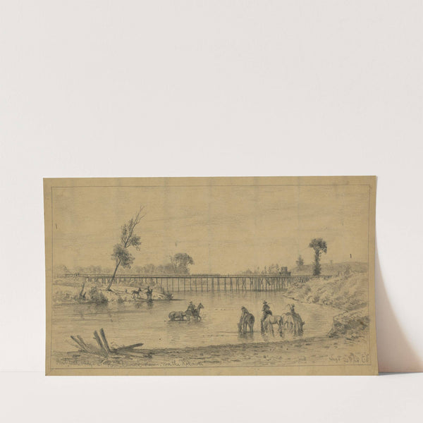 The Orange and Alexandria R.R. bridge (military) (1863) by Edwin Forbes