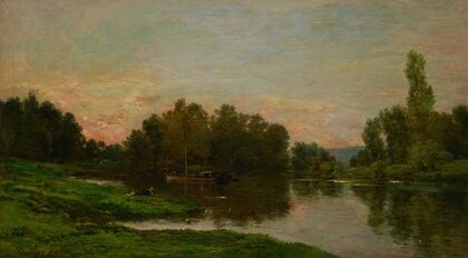 The Painter’s Barge at the Ile de Vaux on the Oise River (1877)