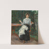 The Painter’s Daughter Sewing in the Garden, according to family tradition by Otto Piltz