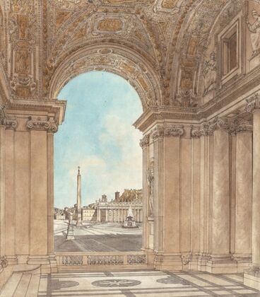 The Piazza of Saint Peter’s Seen through an Arch of the Basilica
